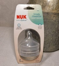 NUK Simply Natural Bottle Nipples 6+ Mon Fast Flow Multiple Nipple Holes 2 Pack Biberon Emziği price