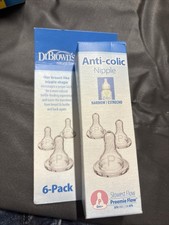 Brand New Dr Brown's Anti Colic Baby Bottle Nipple 6 Pack Narrow Preemie Flow Biberon Emziği price