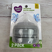 2-Pack PARENT’S CHOICE Simplyst Baby Bottle Nipple 6+ Months Med Flow New FrRSHP Biberon Emziği price