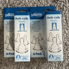 12 PACK! Dr Brown's Natural Flow Level 2, Narrow Baby Bottle Nipple, Medium, 3m+ Biberon Emziği price