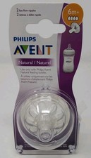 Avent Natural Baby Bottle Nipple 2 FAST FLOW INFANT BOTTLE NIPPLES 6M+ 4 Biberon Emziği price