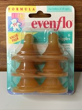 Vintage Evenflo Nipple 6 Pack baby infant bottle Nipples 1995 Biberon Emziği price