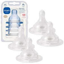 MAM Bottle Nipples Fast Flow Nipple Level 3, for 4+ 4 Count (Pack of 1) Biberon Emziği price