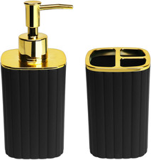 2Pack Bathroom Accessories Set, Black Gold Bathroom Set. Bathroom Toothbrush Hol Banyo Aksesuar Seti price