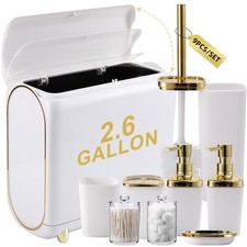 Bathroom Accessories Set, 9 Pieces White Bathroom Set, Bathroom Accessory Set... Banyo Aksesuar Seti price