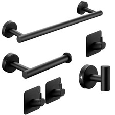 6pcs Bathroom Hardware Accessories Set Towel Bar Set Stainless steel Black Banyo Aksesuar Seti price