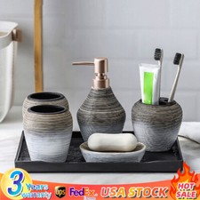 5pcs Bathroom Accessories Set Lotion Dispenser Holder Ceramic Hotel Bathroom Banyo Aksesuar Seti price