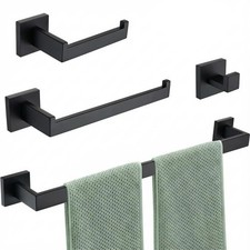 Matte Black 4-Piece  Complete Bathroom Accessory Set Towel Bar & Hardware Kit Banyo Aksesuar Seti price