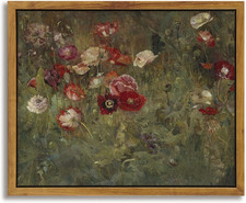 Framed Wall Art - Floral Scenic Oil Painting Canvas Prints, Rustic Decor for Bed Yağlı Boya Tablo price