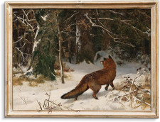 Uniro Vintage Wall Art Prints - Vintage Landscape Oil Painting, Antique Fox in W Yağlı Boya Tablo price