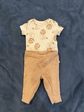 Carter’s 2-Piece Baby Outfit Tan Striped Lion size 3 Month Bebek Hastane Çıkışı price