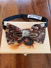 Authentic Brackish Original Springfield Feather Bowtie Artisan Crafted Handmade Papyon price