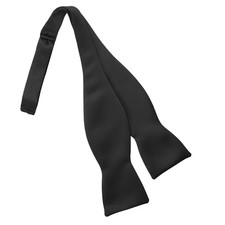 Men's Black Heavy Silk  Self tie adjustable Bow Tie  Very Nice USA MADE Papyon price