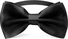 Black Bow Ties for Men - Tuxedo Black Bow Tie Clip On Papyon price
