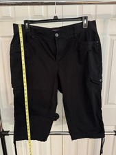 Women’s Black Capri Or Skimmer Pants Size 18, Cotton & Spandex, Pockets! Kadın Capri / Kapri price