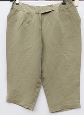 Khaki green womens capris. belted waist, linned, size 16W Kadın Capri / Kapri price
