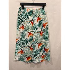 New NWT Davi & Dani M Tropical Wide Leg Crop Capri Pants Resortwear Lined Kadın Capri / Kapri price