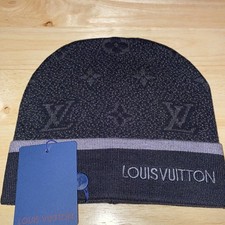 Louis Vuitton Black Gray Logo Beanie Hat Men Designer Style Erkek Beresi price