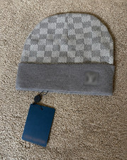 grey checkered beanie knitted hat louis vuitton Erkek Beresi price
