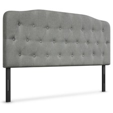 Queen Size Modern Upholstered Tufted Headboard Bed Adjustable Height Light Gray Yatak Başlığı price