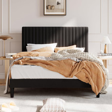 Full Upholstered Platform Bed Frame with Adjustable Headboard/Vertical Channel T Yatak Başlığı price