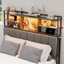 Headboard for King/Queen/Full Size Bed with Storage Shelf & Outlets & RGB Light Yatak Başlığı price