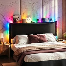 Headboard for King/Queen/Full Size Bed with Storage Shelf & Outlets & RGB Light Yatak Başlığı price