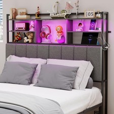 Headboard for King Queen Full Twin Bed with Storage Shelf & Outlets & RGB Light Yatak Başlığı price