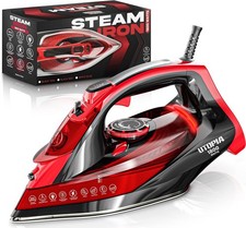 Utopia Home Iron for Clothes 1800W Adjustable Steam Self Clean Black Red Ütüler price