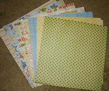 Bo Bunny 12x12 Scrapbook Paper Dot Stars Words Clowin Around Beach Felicity Elişi Kağıdı price