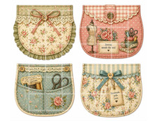 1 Pg Sewing Pockets For Card Toppers Junk Journal Supplies Scrapbook Ephemera Elişi Kağıdı price