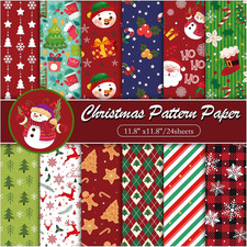 24 Sheets Christmas Scrapbook Paper 12X12 Double Sided Pattern Paper Elişi Kağıdı price