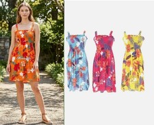 Women's Floral Print Sleeveless Smocked Sundress M L XL XXL Dresses price