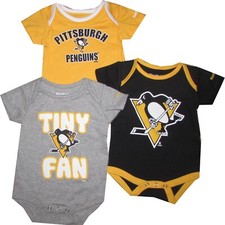 Pittsburgh Penguins 3pc Creeper Bodysuit Set Infant Baby Boys Tiny Fan Bebek Zıbın Seti price