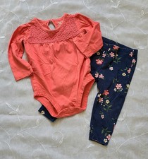 Carters 12 Month Girl Floral Bodysuit Pants Set Floral Boho Cottagecore Girly Bebek Zıbın Seti price