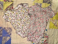 Carter's Girls 2-Pack Floral Short Sleeve Snap Bodysuit Newborn/3M Bebek Zıbın Seti price