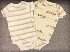 Carter's Member's Mark Newborn 2pc Organic Cotton Knit Striped Snap Bodysuits Bebek Zıbın Seti price