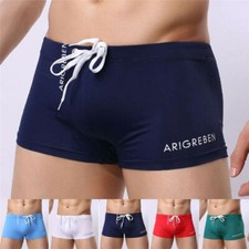 Mens Summer Swim Shorts Swimwear Swimming Trunks Underwear Boxer Briefs Pants US Erkek Plaj Giyimi price