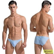 Desmiit Men's Solid Swimwear Low Waist Sexy Beach Bathing Swimming Bikini Briefs Erkek Plaj Giyimi price
