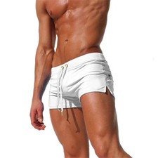 Mens Sexy Swim Trunks With Pocket Fast Dry Resorts Wear Soft Beach Wear Swimming Erkek Plaj Giyimi price