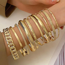 10 Piece Gold Tone Bangle Bracelets Fashion Jewelry B1 Bijuteri Bilezik price