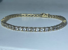 7' Inch Long Tennis Wedding Bracelet Solid 14K Yellow Gold 6 CT Round Cut VVS1 Bijuteri Bilezik price