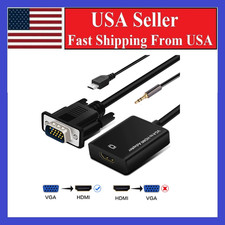 VGA To HDMI Converter 1080P HD Adapter With Audio Cable For HDTV PC Laptop TV US Computer Converters and Adapters price