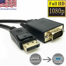 Display Port to VGA Cable Adapter Converter Video HDTV PC Monitor Desktop Laptop Computer Converters and Adapters price