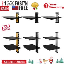 2 Tier Dual Glass Shelf Wall Mount for DVD Players/ Cable Boxes/ TV Accessories TV Aksesuarları price