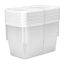 Sterilite 6 Qt Clear Storage Bin, Snap-on White Lid, 10-Pack, Stackable Plastic Eşya Saklama Kutusu price
