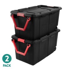 Sterilite 40 Gal Wheeled Industrial Storage Bins 2-Pack Heavy Duty Plastic Totes Eşya Saklama Kutusu price