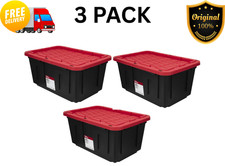 Hyper Tough 27 Gallon Storage Bin Snap Lid Plastic Container 3 Pack Eşya Saklama Kutusu price