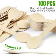 100x Small Bamboo Wooden Spoons Dessert Ice Cream Honey Kids Baby Spoon Gift Set Mama Kaşığı price