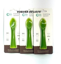 Ola Baby Silicone Training Spoons Teether Lot Of (3) Green Feeding Flexible Mama Kaşığı price